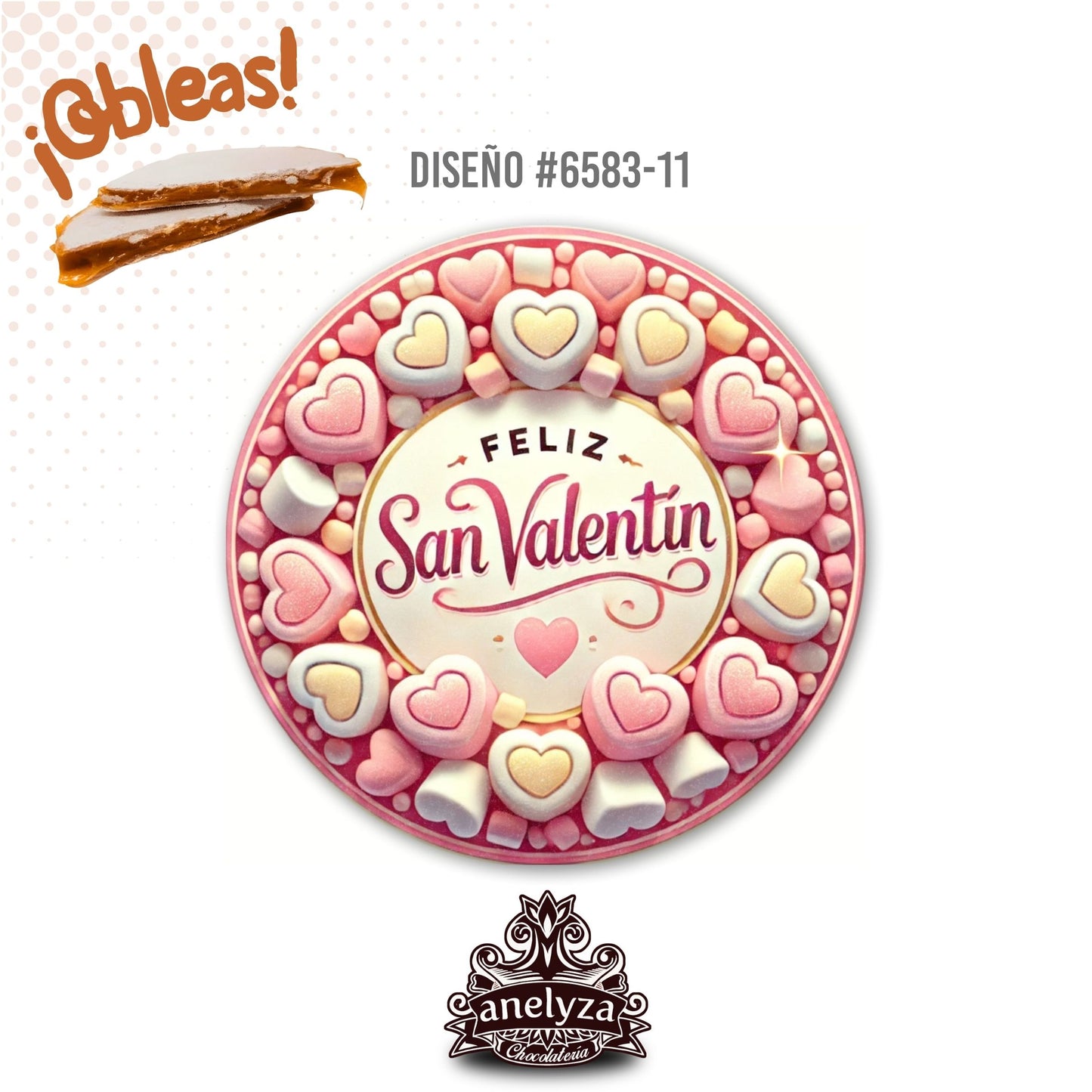 OBLEAS RELLENAS PERSONALIZADAS DISEÑ0 #6583-11 SAN VALENTIN