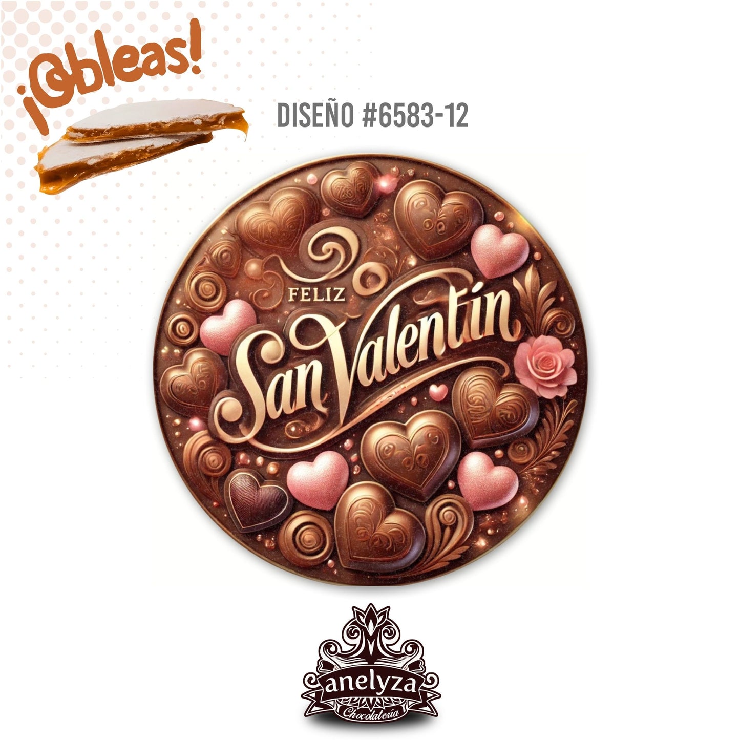 OBLEAS RELLENAS PERSONALIZADAS DISEÑ0 #6583-12 SAN VALENTIN