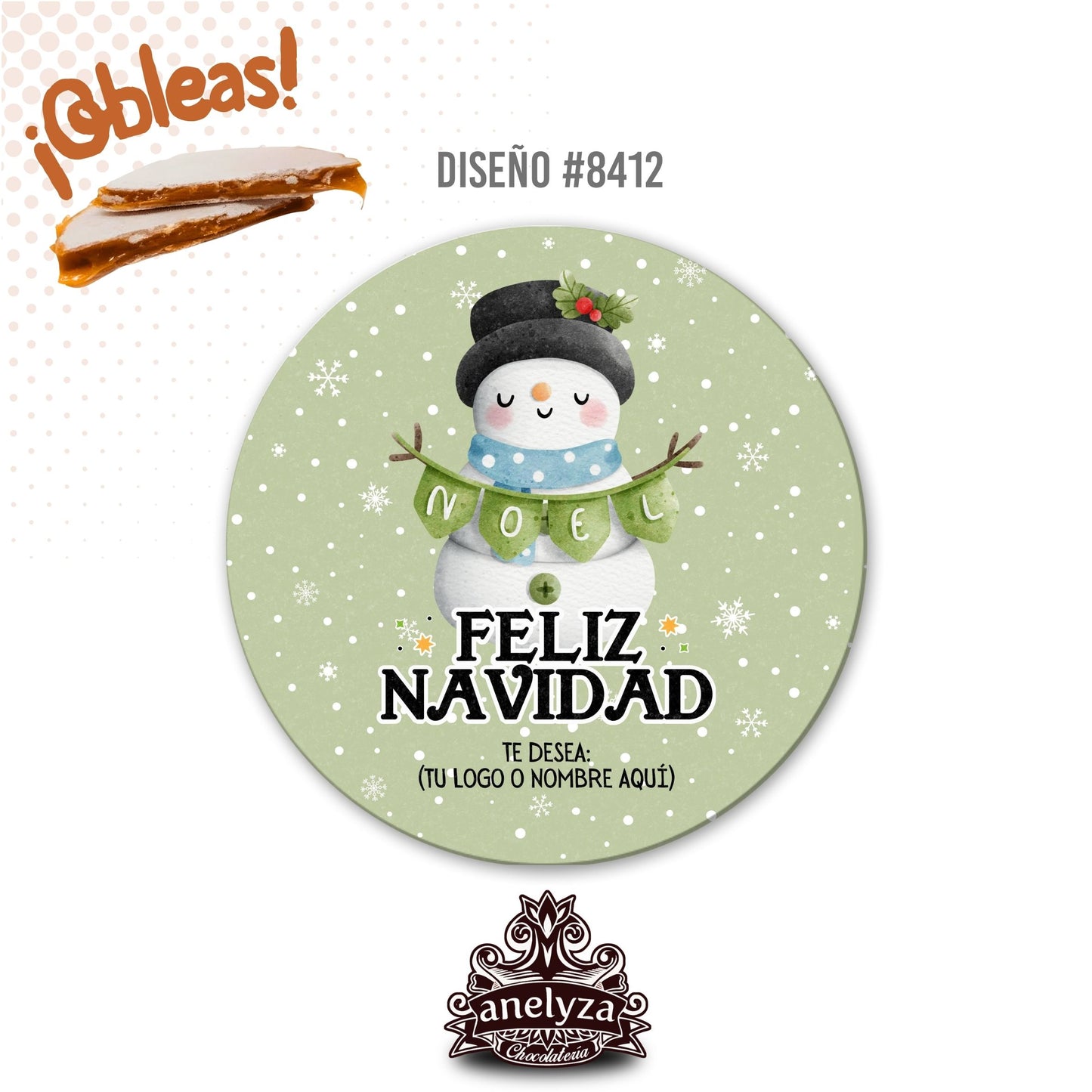 OBLEAS RELLENAS PERSONALIZADAS DE NAVIDAD DISEÑO #8412
