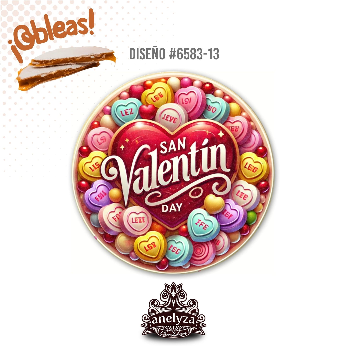 OBLEAS RELLENAS PERSONALIZADAS DISEÑ0 #6583-13 SAN VALENTIN