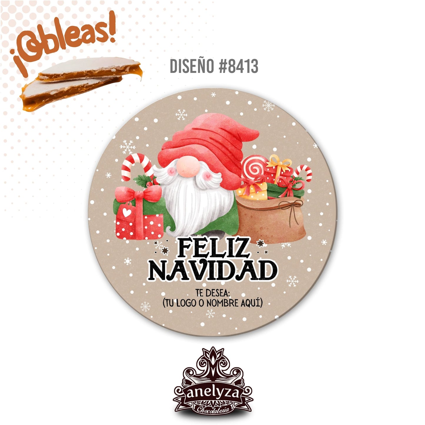 OBLEAS RELLENAS PERSONALIZADAS DE NAVIDAD DISEÑO #8413
