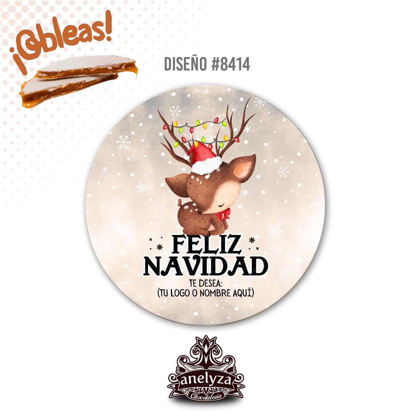 OBLEAS RELLENAS PERSONALIZADAS DE NAVIDAD DISEÑO #8414