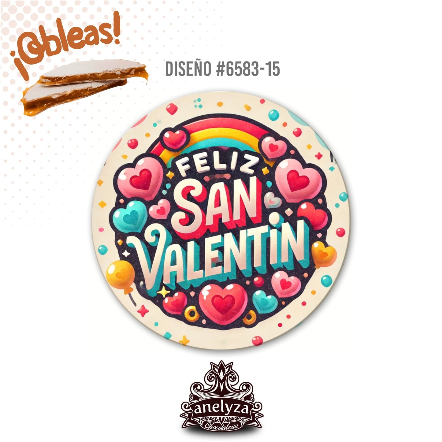 OBLEAS RELLENAS PERSONALIZADAS DISEÑ0 #6583-15 SAN VALENTIN