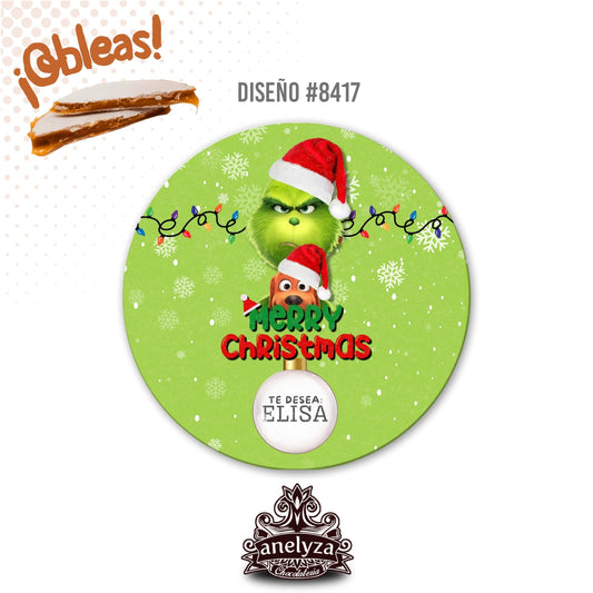 OBLEAS RELLENAS PERSONALIZADAS DE NAVIDAD DISEÑO #8417 GRINCH