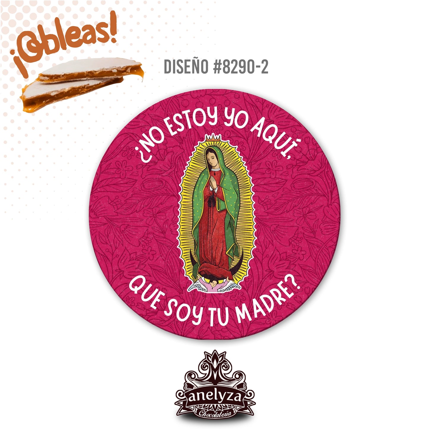 20 OBLEAS RELLENAS PERSONALIZADAS DISEÑO #8290-2 VIRGEN DE GUADALUPE