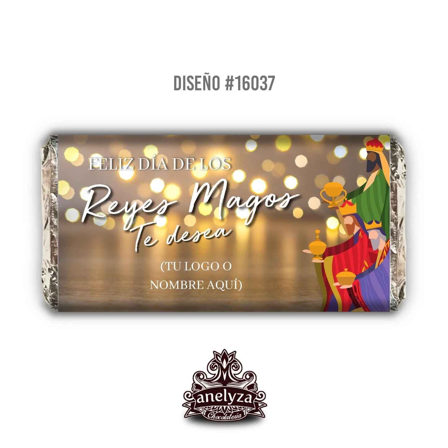 BARRAS DE CHOCOLATE PERSONALIZADAS DISEÑO #17037 REYES MAGOS