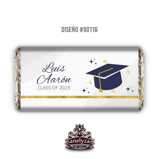 BARRAS DE CHOCOLATE PERSONALIZADAS DISEÑO #90116 GRADUACION