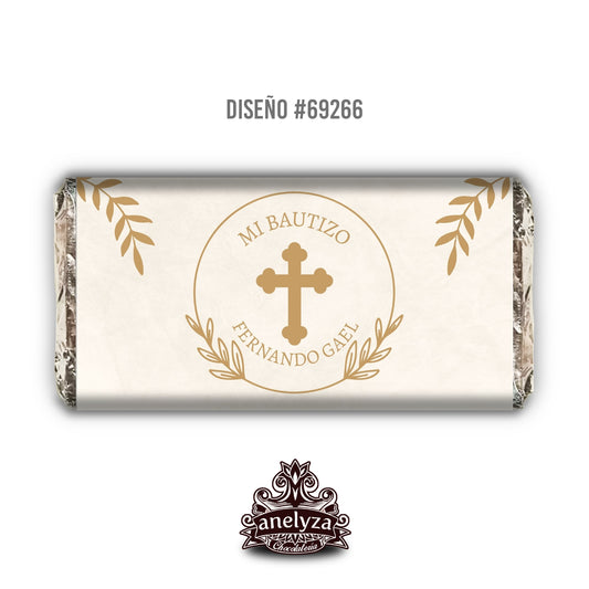 BARRAS DE CHOCOLATE PERSONALIZADAS DISEÑO #69266 BAUTIZO / PRIMERA COMUNIÓN