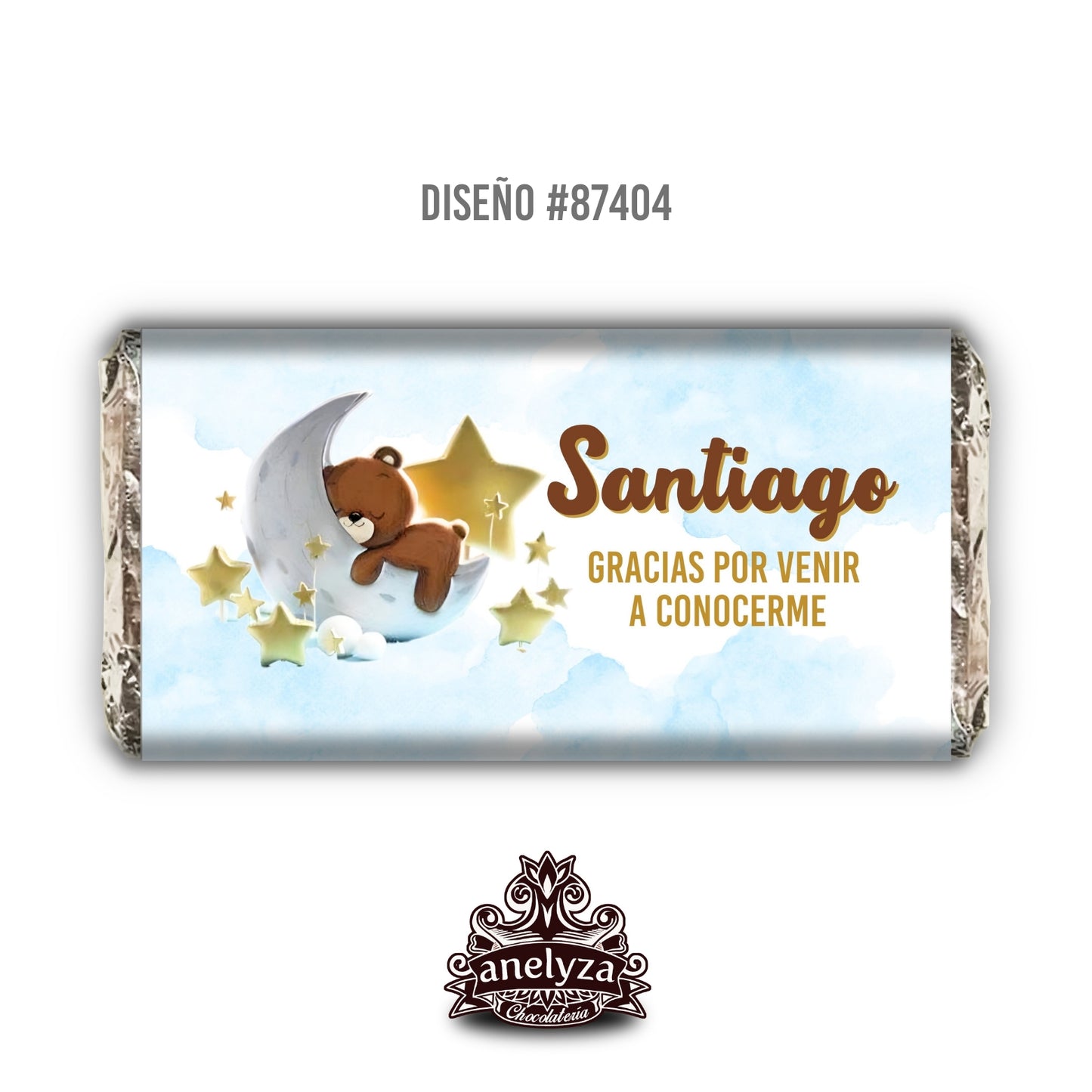 DESIGN #87404 BEAR SLEEPING MOON BIRTH / BABY SHOWER