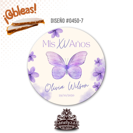 OBLEAS RELLENAS PERSONALIZADAS DISEÑO 0450-7 XV AÑOS