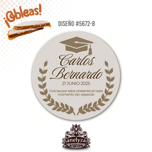 OBLEAS RELLENAS PERSONALIZADAS DISEÑO 5672-8 GRADUACIÓN