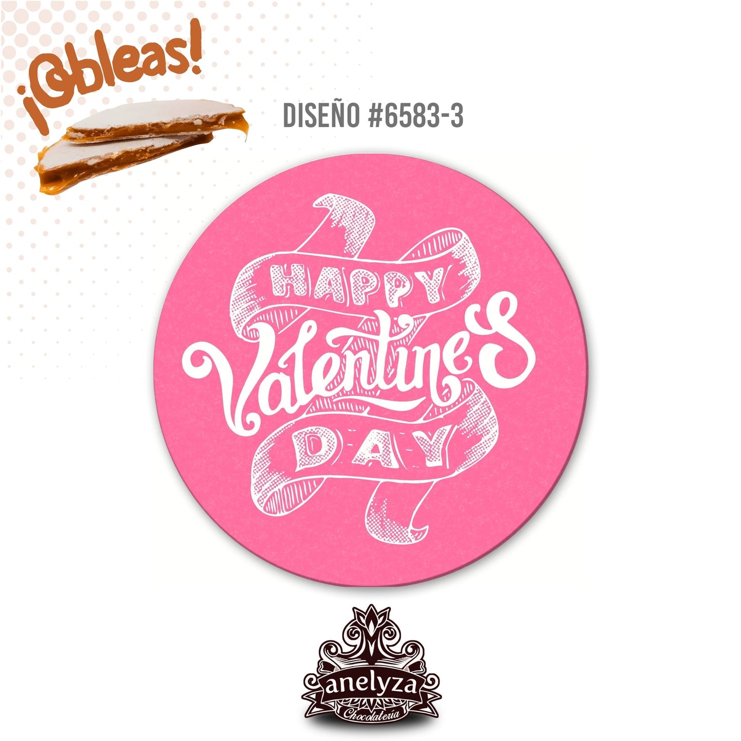 OBLEAS RELLENAS PERSONALIZADAS DISEÑ0 #6583-3 SAN VALENTIN
