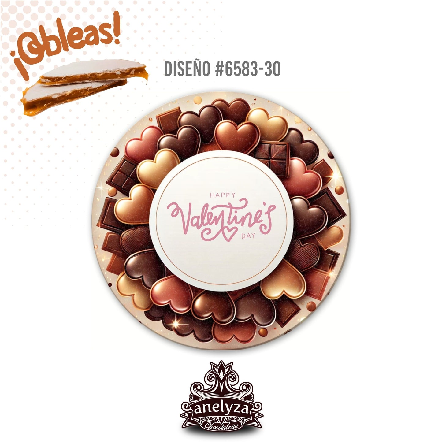 OBLEAS RELLENAS PERSONALIZADAS DISEÑ0 #6583-30 SAN VALENTIN