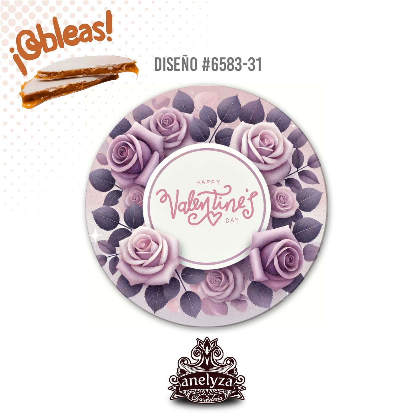 OBLEAS RELLENAS PERSONALIZADAS DISEÑ0 #6583-31 SAN VALENTIN