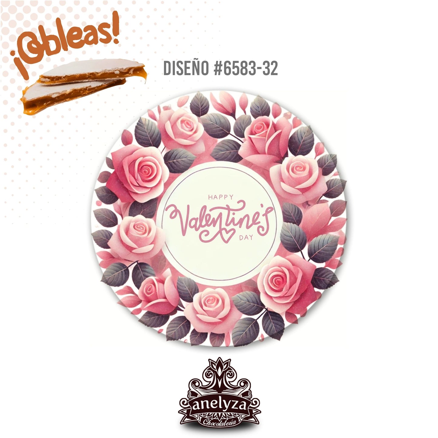 OBLEAS RELLENAS PERSONALIZADAS DISEÑ0 #6583-32 SAN VALENTIN