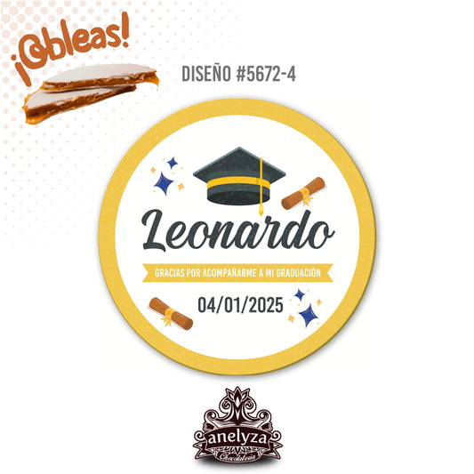 OBLEAS RELLENAS PERSONALIZADAS DISEÑO 5672-4 GRADUACIÓN