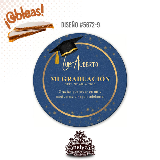 OBLEAS RELLENAS PERSONALIZADAS DISEÑO 5672-9 GRADUACIÓN