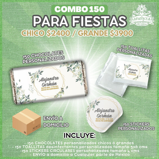 COMBO FIESTAS 150 PIEZAS DE C/U