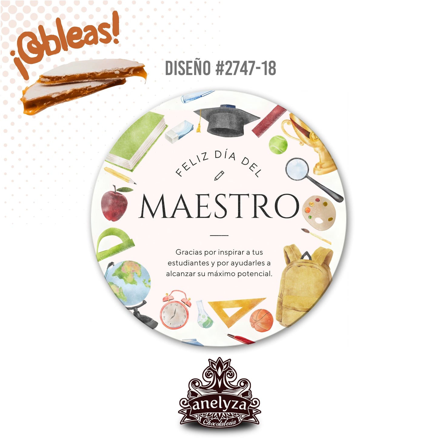 OBLEAS RELLENAS PERSONALIZADAS DISEÑ0 #2747-18 DÍA DEL MAESTRO