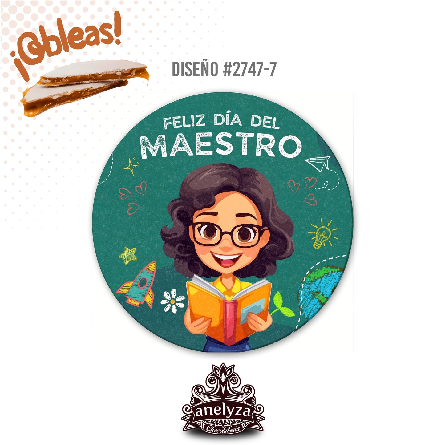 OBLEAS RELLENAS PERSONALIZADAS DISEÑ0 #2747-7 DÍA DEL MAESTRO