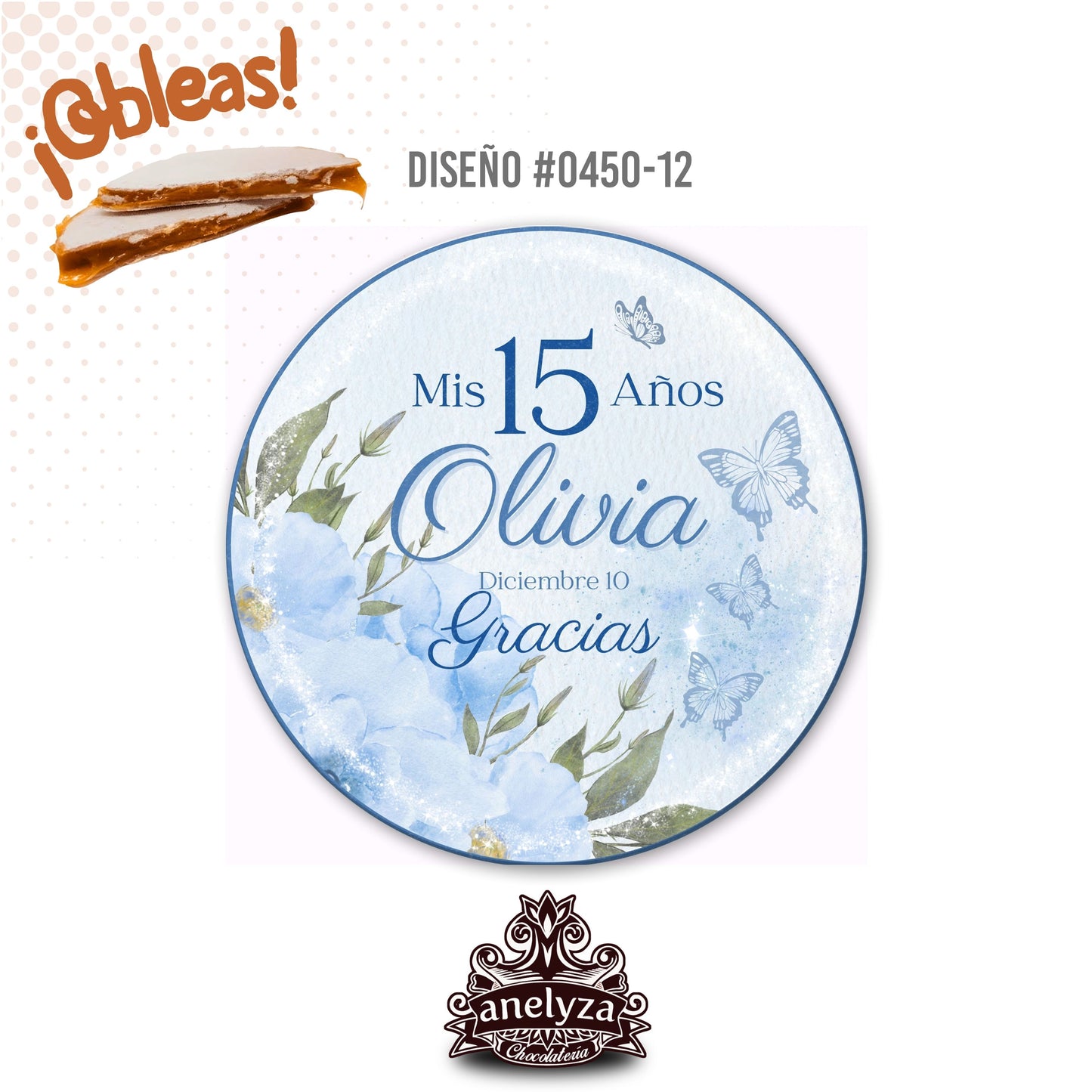 OBLEAS RELLENAS PERSONALIZADAS DISEÑO 0450-12 XV AÑOS
