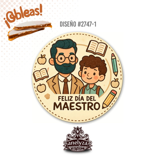 OBLEAS RELLENAS PERSONALIZADAS DISEÑ0 #2747-1 DÍA DEL MAESTRO