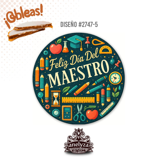 OBLEAS RELLENAS PERSONALIZADAS DISEÑ0 #2747-5 DÍA DEL MAESTRO
