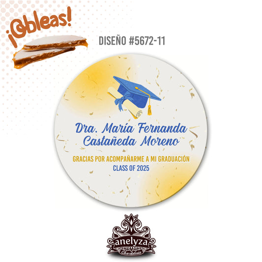 OBLEAS RELLENAS PERSONALIZADAS DISEÑO 5672-11 GRADUACIÓN