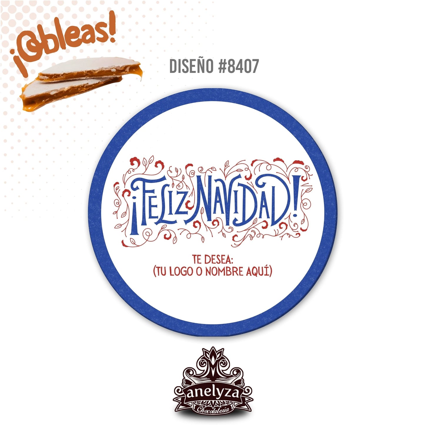 OBLEAS RELLENAS PERSONALIZADAS DE NAVIDAD DISEÑO #8407