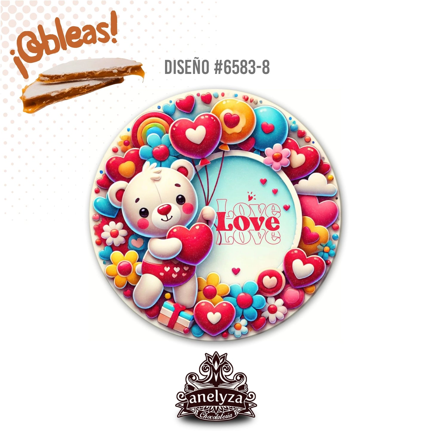 OBLEAS RELLENAS PERSONALIZADAS DISEÑ0 #6583-8 SAN VALENTIN