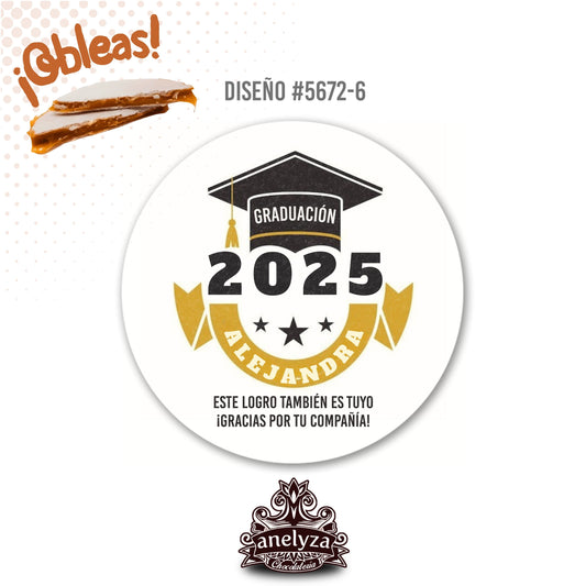 OBLEAS RELLENAS PERSONALIZADAS DISEÑO 5672-6 GRADUACIÓN