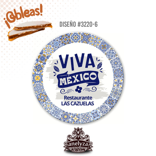 OBLEAS RELLENAS PERSONALIZADAS DISEÑO #3220-6 DÍA DE LA INDEPENDENCIA VIVA MÉXICO FIESTAS PATRIAS