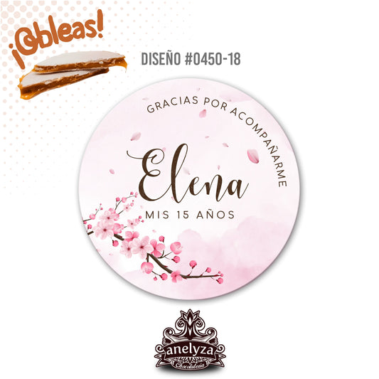 OBLEAS RELLENAS PERSONALIZADAS DISEÑO 0450-18 XV AÑOS