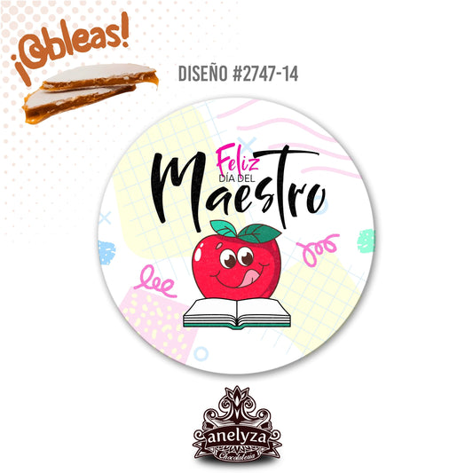 OBLEAS RELLENAS PERSONALIZADAS DISEÑ0 #2747-14 DÍA DEL MAESTRO