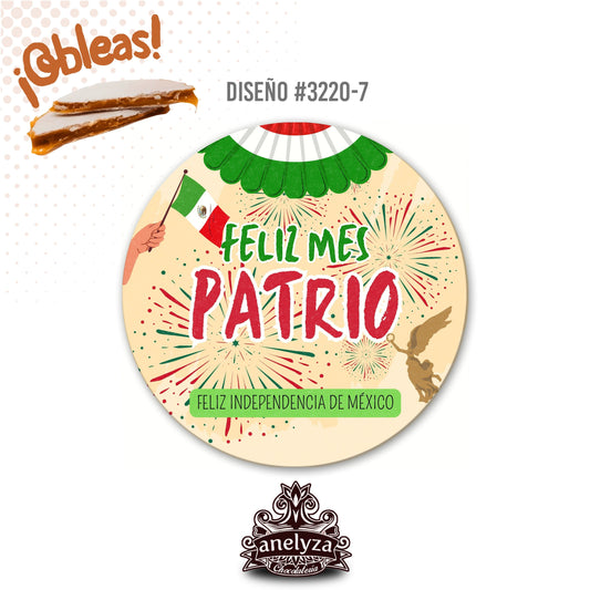 OBLEAS RELLENAS PERSONALIZADAS DISEÑO #3220-7 DÍA DE LA INDEPENDENCIA VIVA MÉXICO FIESTAS PATRIAS