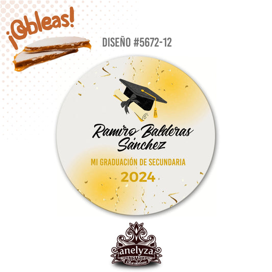 OBLEAS RELLENAS PERSONALIZADAS DISEÑO 5672-12 GRADUACIÓN