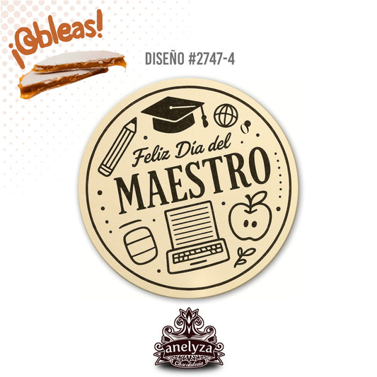 OBLEAS RELLENAS PERSONALIZADAS DISEÑ0 #2747-4 DÍA DEL MAESTRO