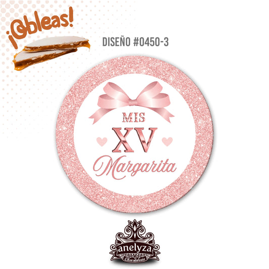 OBLEAS RELLENAS PERSONALIZADAS DISEÑO 0450-3 XV AÑOS