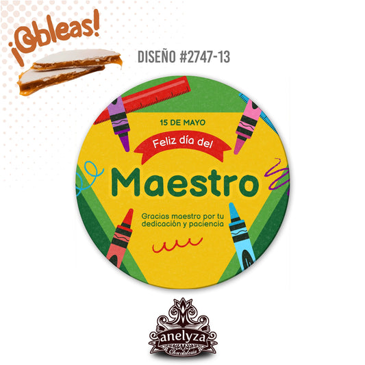 OBLEAS RELLENAS PERSONALIZADAS DISEÑ0 #2747-13 DÍA DEL MAESTRO