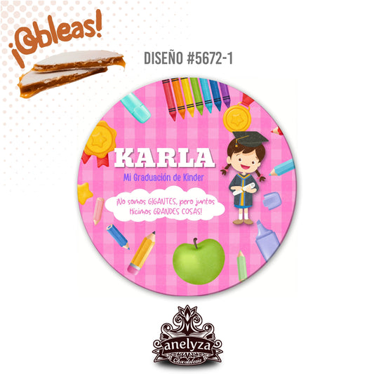 OBLEAS RELLENAS PERSONALIZADAS DISEÑO 5672-1 GRADUACIÓN