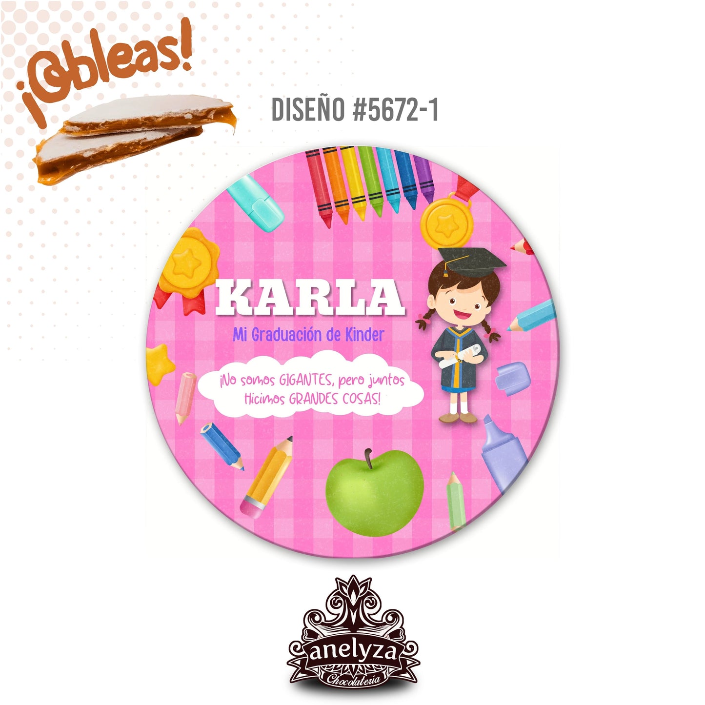 OBLEAS RELLENAS PERSONALIZADAS DISEÑO 5672-1 GRADUACIÓN