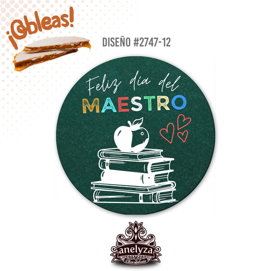 OBLEAS RELLENAS PERSONALIZADAS DISEÑ0 #2747-12 DÍA DEL MAESTRO