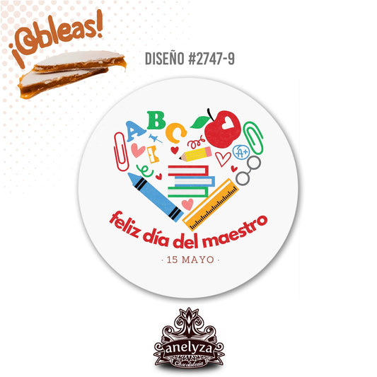 OBLEAS RELLENAS PERSONALIZADAS DISEÑ0 #2747-9 DÍA DEL MAESTRO