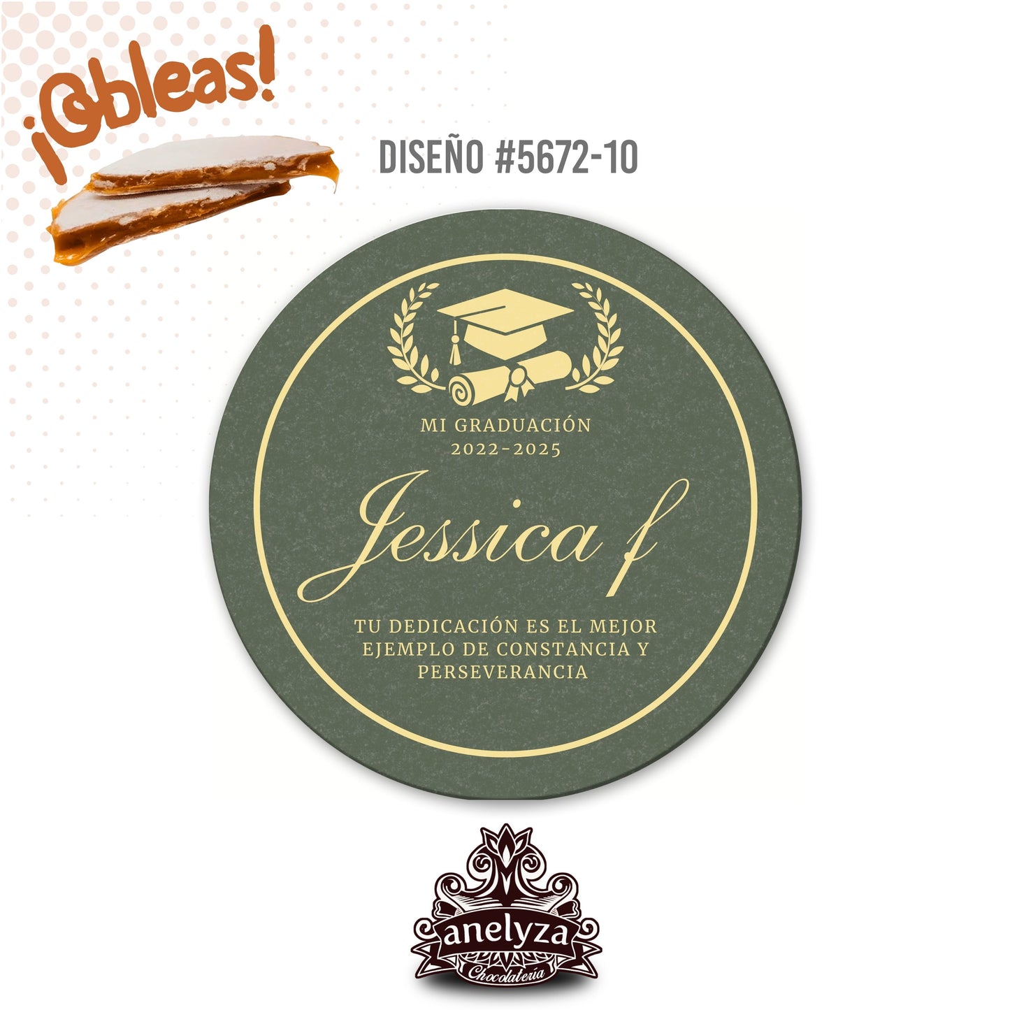 OBLEAS RELLENAS PERSONALIZADAS DISEÑO 5672-10 GRADUACIÓN