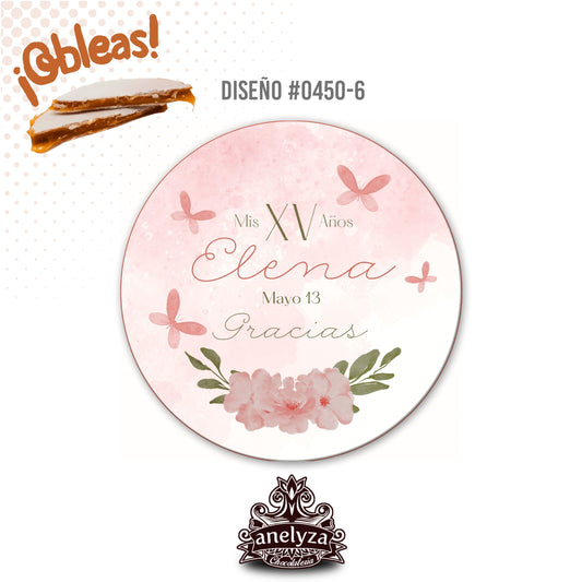 OBLEAS RELLENAS PERSONALIZADAS DISEÑO 0450-6 XV AÑOS