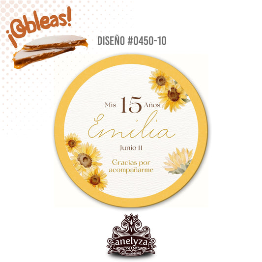 OBLEAS RELLENAS PERSONALIZADAS DISEÑO 0450-10 XV AÑOS