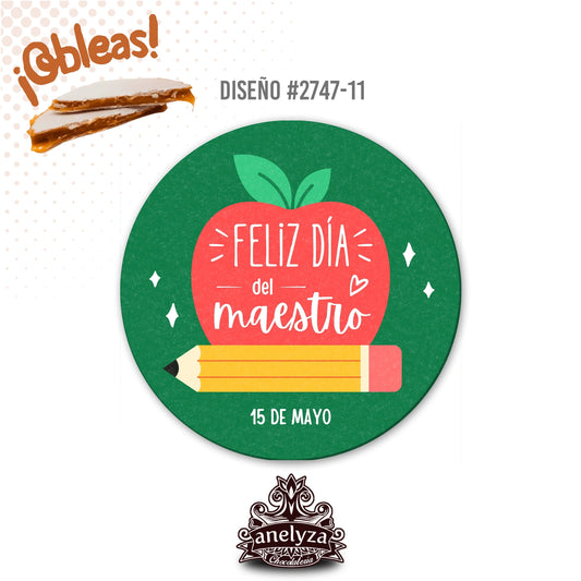 OBLEAS RELLENAS PERSONALIZADAS DISEÑ0 #2747-11 DÍA DEL MAESTRO