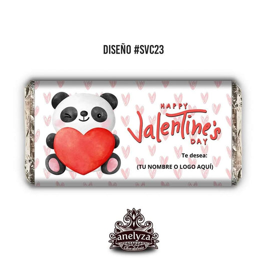 BARRAS DE CHOCOLATE PERSONALIZADAS DISEÑO #SVC23 SAN VALENTIN OSITO DIA DEL AMOR Y LA AMISTAD