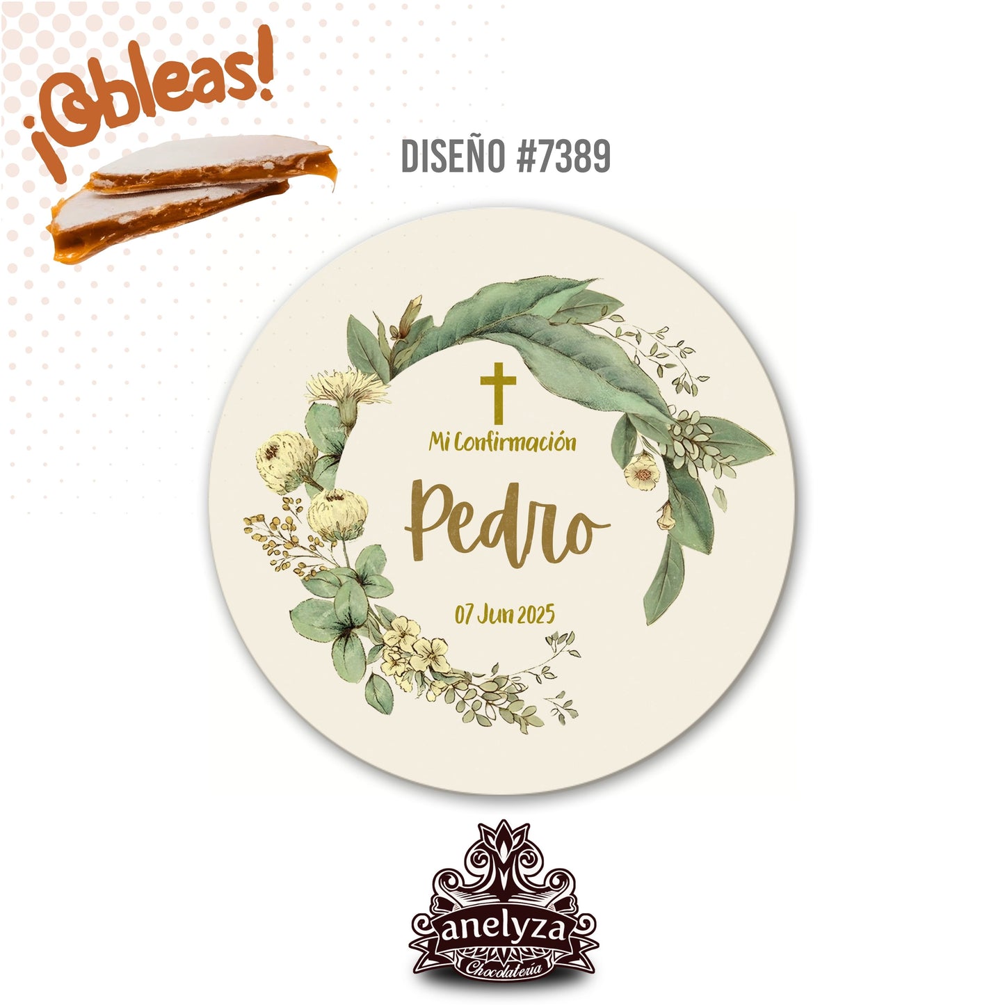OBLEAS RELLENAS PERSONALIZADAS DISEÑO 7389 CONFIRMACIÓN