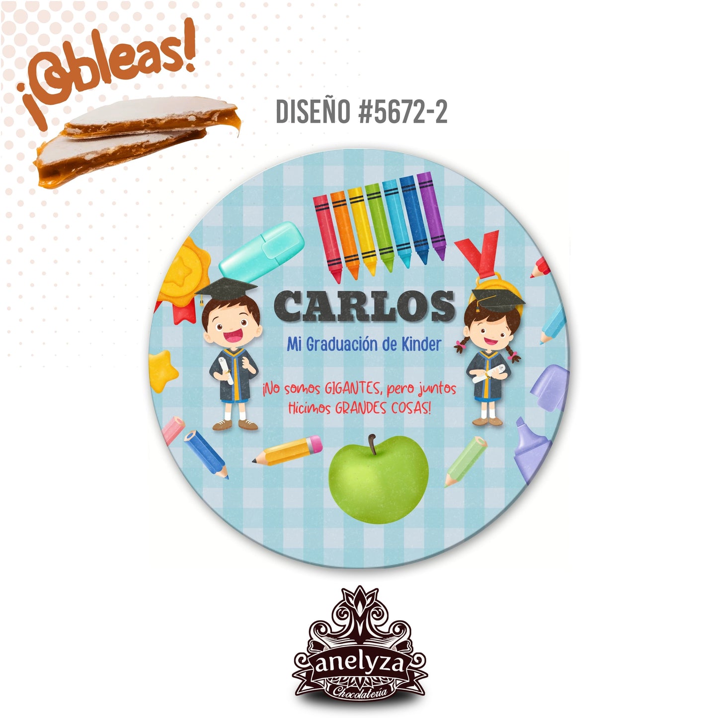 OBLEAS RELLENAS PERSONALIZADAS DISEÑO 5672-2 GRADUACIÓN